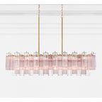 Sylva Linear Chandelier Glass Tube Tiered Amber