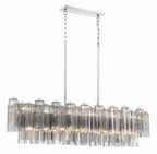 Sylva Linear Chandelier Glass Tube Tiered Amber