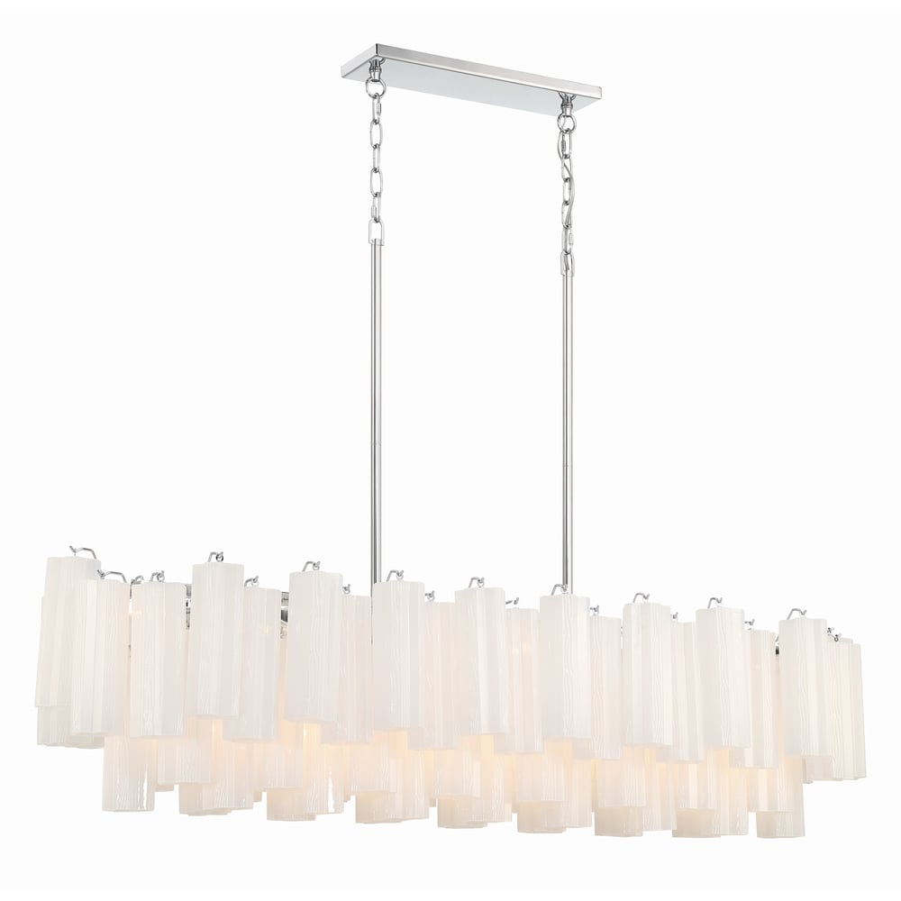 Sylva Linear Chandelier Glass Tube Tiered Amber