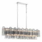 Sylva Linear Chandelier Glass Tube Tiered Amber