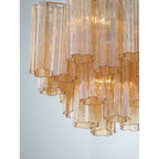 Lustra Murano Chandelier Glass Tube Layered Amber
