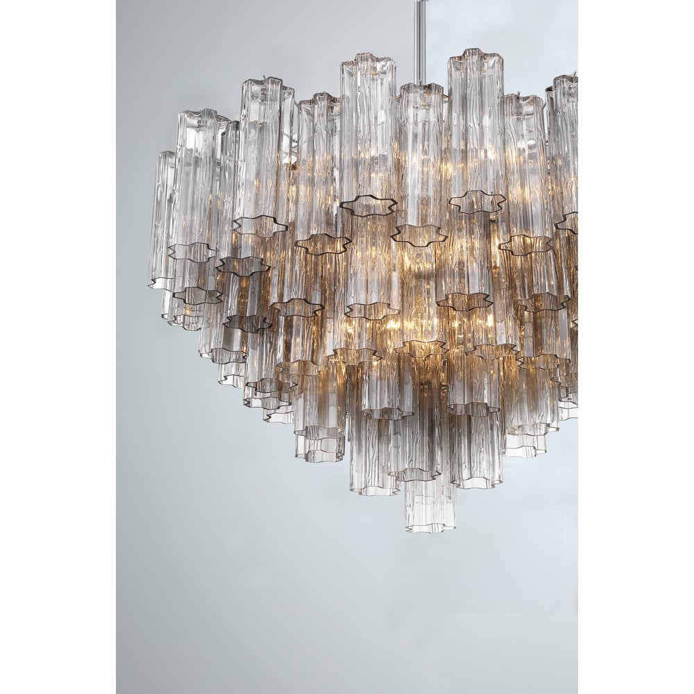 Lustra Murano Chandelier Glass Tube Layered Amber