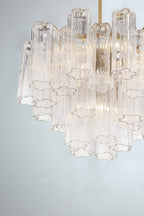 Lustra Murano Chandelier Glass Tube Layered Amber