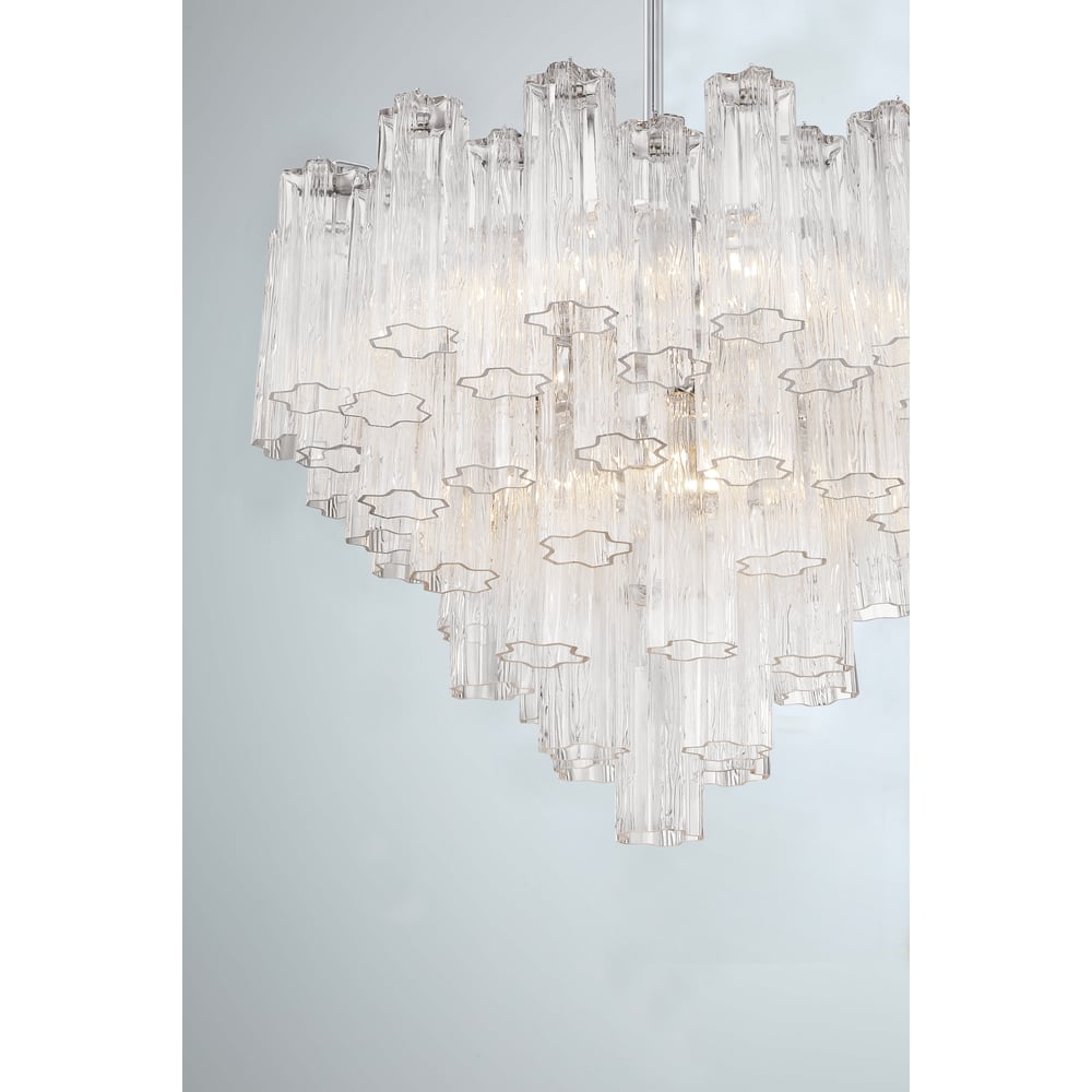 Lustra Murano Chandelier Glass Tube Layered Amber