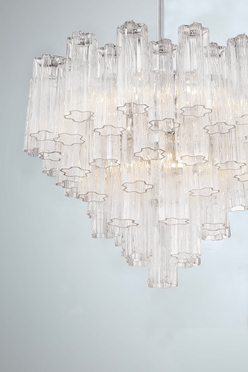Lustra Murano Chandelier Glass Tube Layered Amber