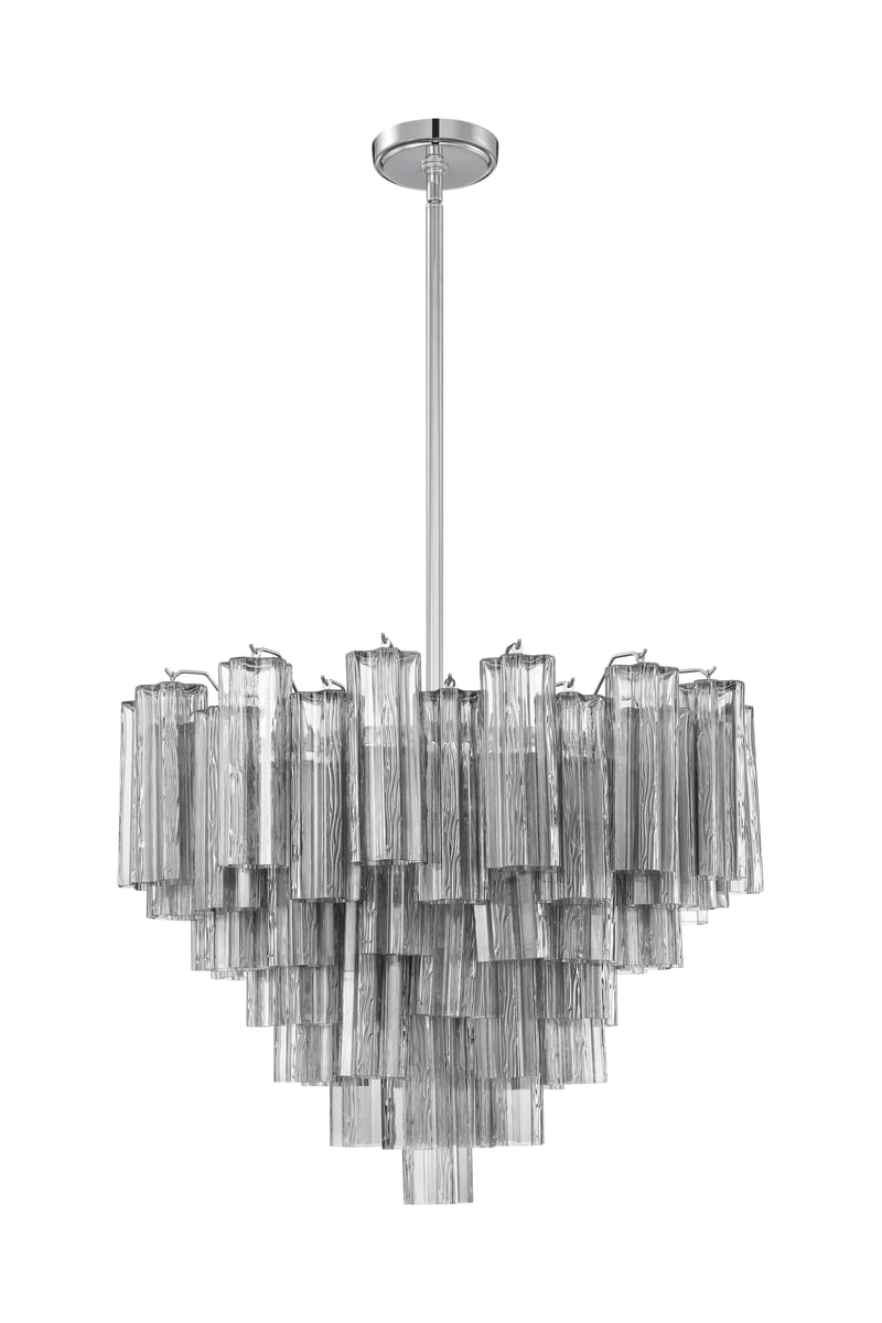 Lustra Murano Chandelier Glass Tube Layered Amber