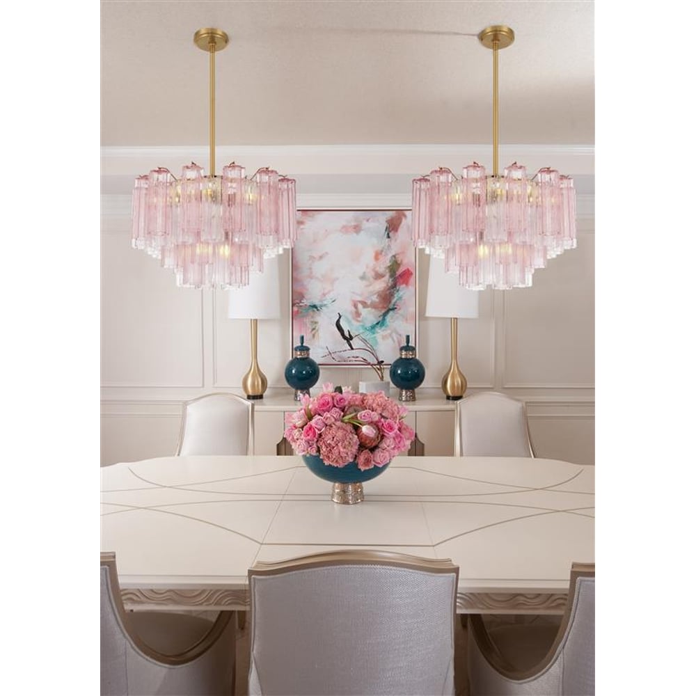 Lustra Murano Chandelier Glass Tube Layered Amber