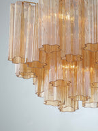 Lustra Murano Chandelier Glass Tube Layered Amber