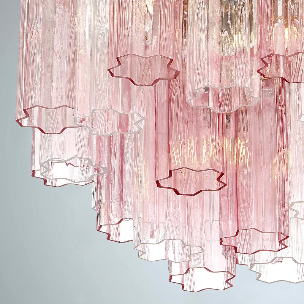 Lustra Murano Chandelier Glass Tube Layered Amber