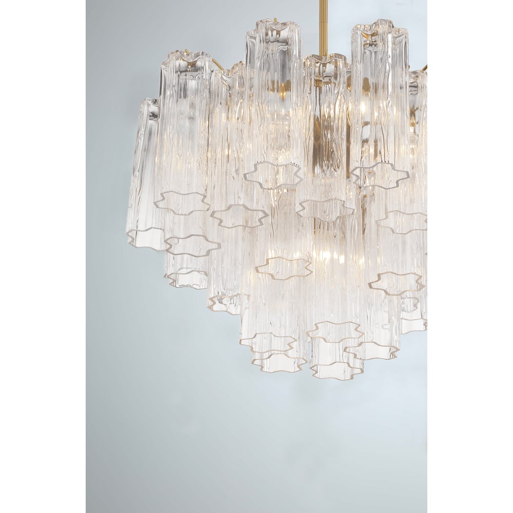 Lustra Murano Chandelier Glass Tube Layered Amber
