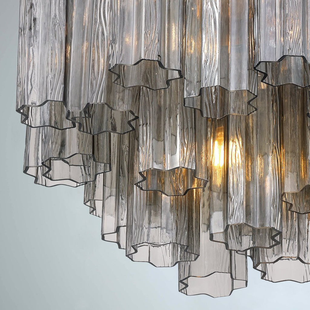 Lustra Murano Chandelier Glass Tube Layered Amber
