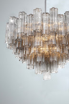 Lustra Murano Chandelier Glass Tube Layered Amber
