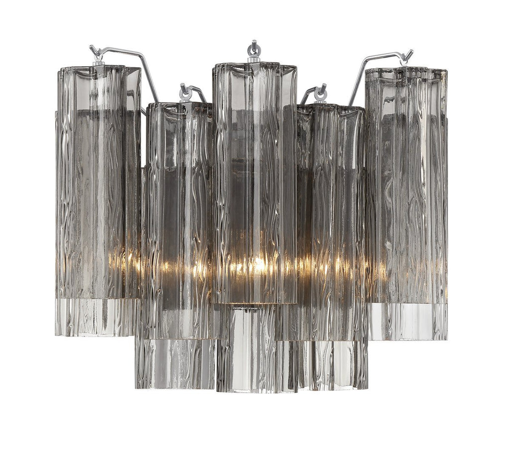 Aurora Wall Light Tronchi Glass Tube Tiered Amber Modern
