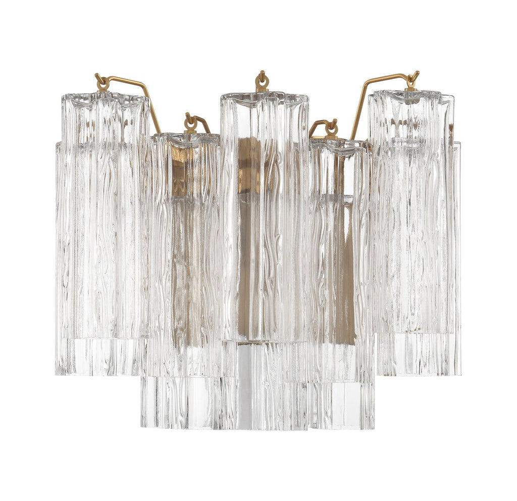 Aurora Wall Light Tronchi Glass Tube Tiered Amber Modern