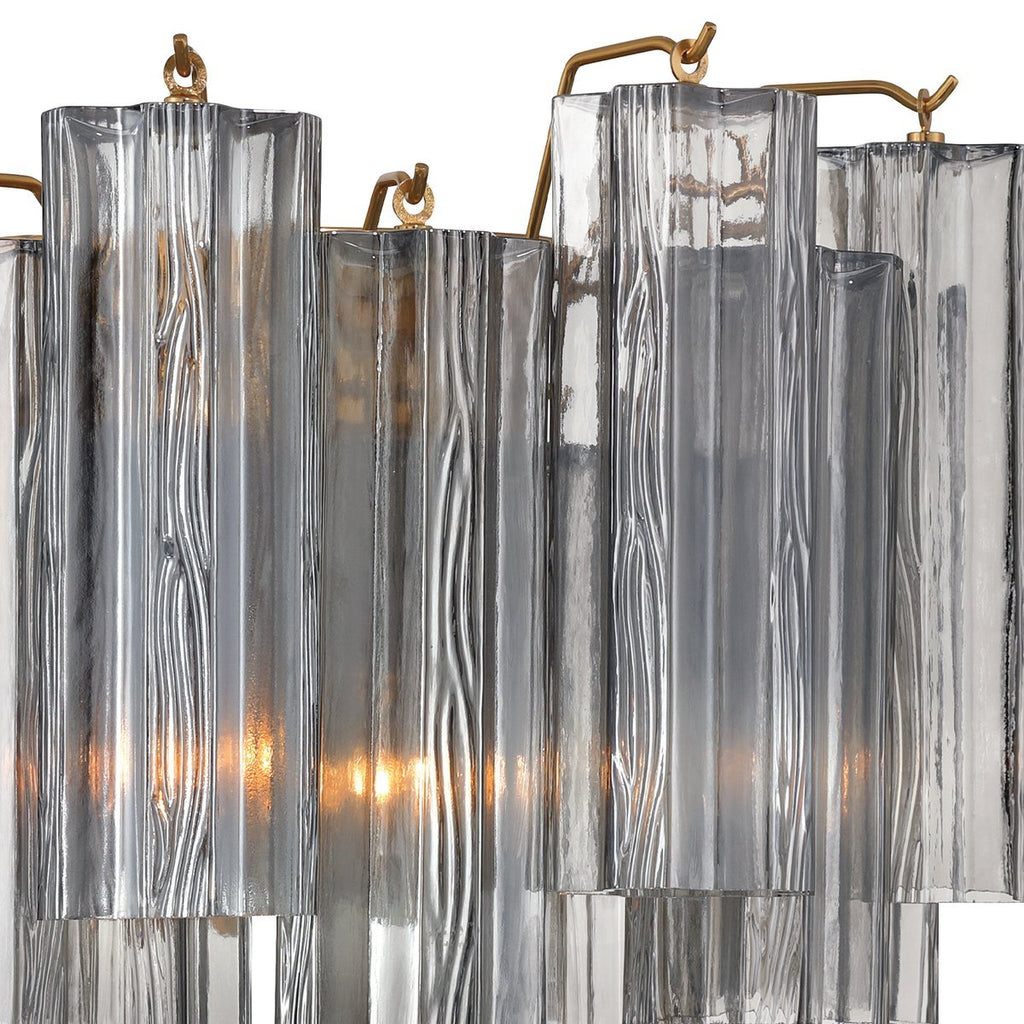 Aurora Wall Light Tronchi Glass Tube Tiered Amber Modern