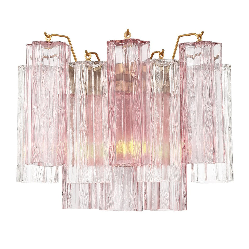 Aurora Wall Light Tronchi Glass Tube Tiered Amber Modern