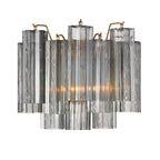 Aurora Wall Light Tronchi Glass Tube Tiered Amber Modern