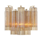 Aurora Wall Light Tronchi Glass Tube Tiered Amber Modern