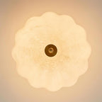 Ceiling Light Brass and Glass with Elegant Petal Silhouette Modern