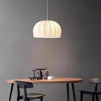 Nova White Fabric Dome  Pendant Light