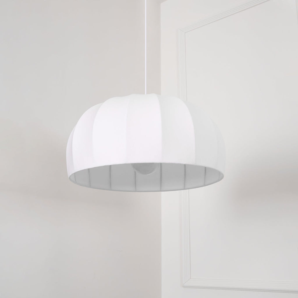 Nova White Fabric Dome  Pendant Light