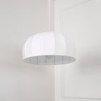 Nova White Fabric Dome  Pendant Light