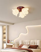 Ceiling Light Metal Canopy and PE Rose Shape Floral Artistic Accent