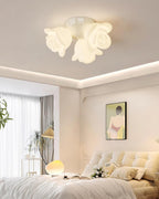 Ceiling Light Metal Canopy and PE Rose Shape Floral Artistic Accent