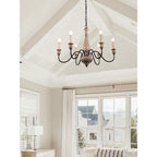Afralia Modern Industrial Wooden Chandelier