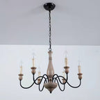 Afralia Modern Industrial Wooden Chandelier
