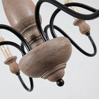 Afralia Modern Industrial Wooden Chandelier