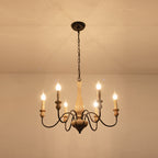 Afralia Modern Industrial Wooden Chandelier