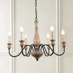 Afralia Modern Industrial Wooden Chandelier