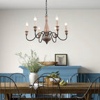 Afralia Modern Industrial Wooden Chandelier
