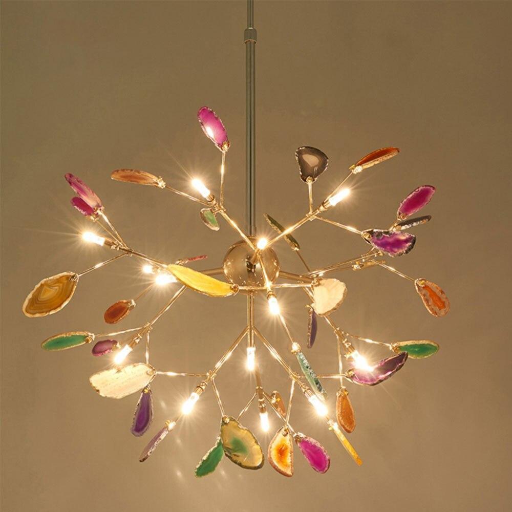 Agate Chandelier Colorful Branching