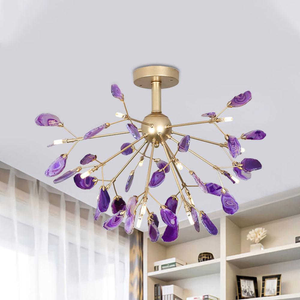 Agate Chandelier Colorful Branching
