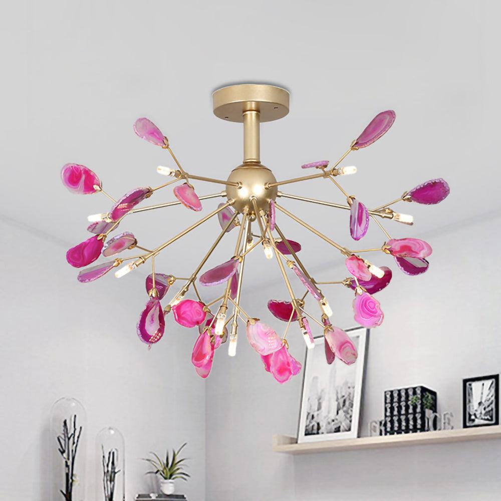 Agate Chandelier Colorful Branching