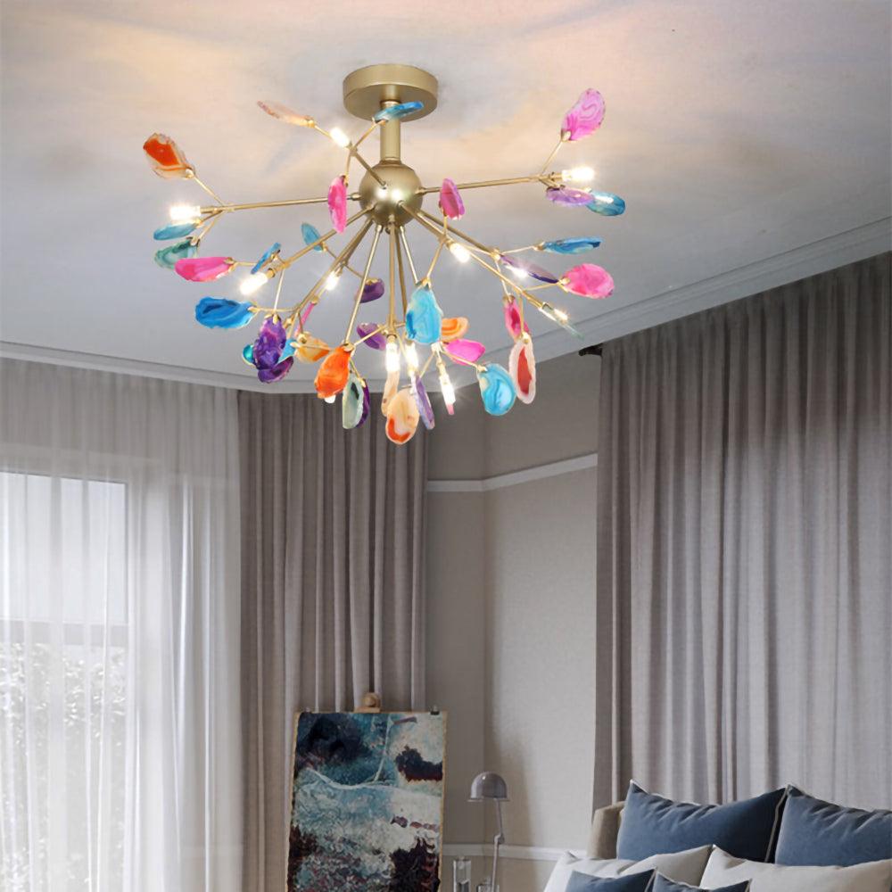 Agate Chandelier Colorful Branching