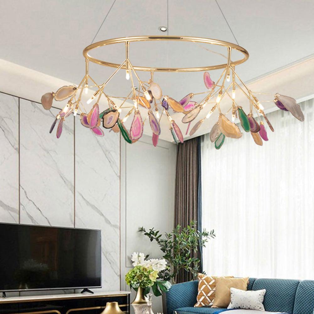 Agate Chandelier Colorful Branching