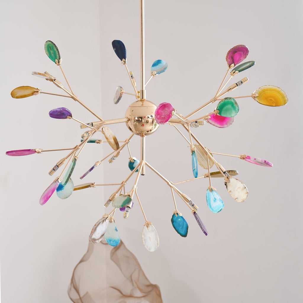 Agate Chandelier Colorful Branching