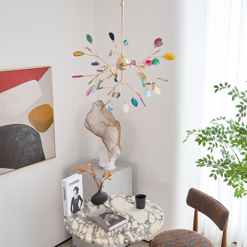 Agate Chandelier Colorful Branching