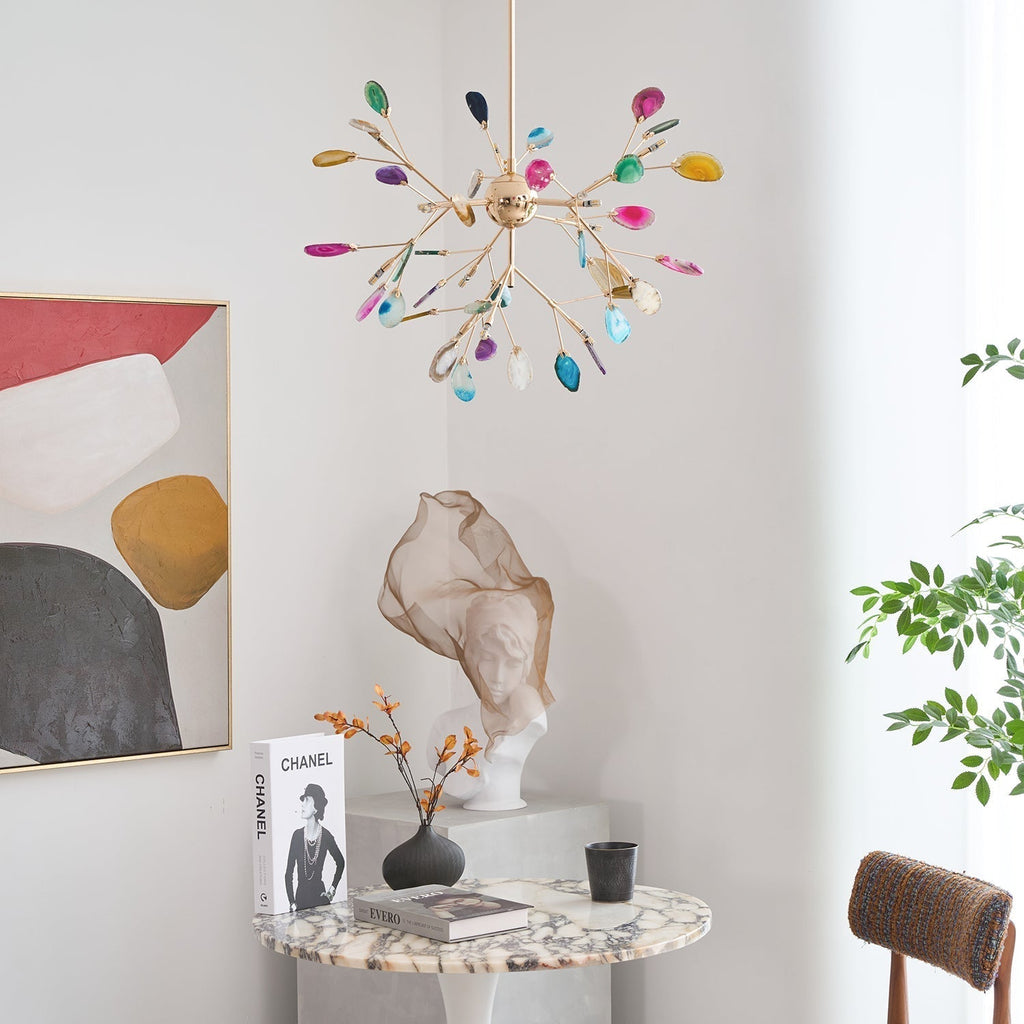 Agate Chandelier Colorful Branching