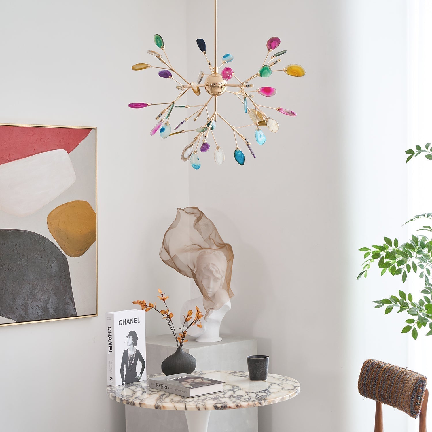 Agate Chandelier Colorful Branching