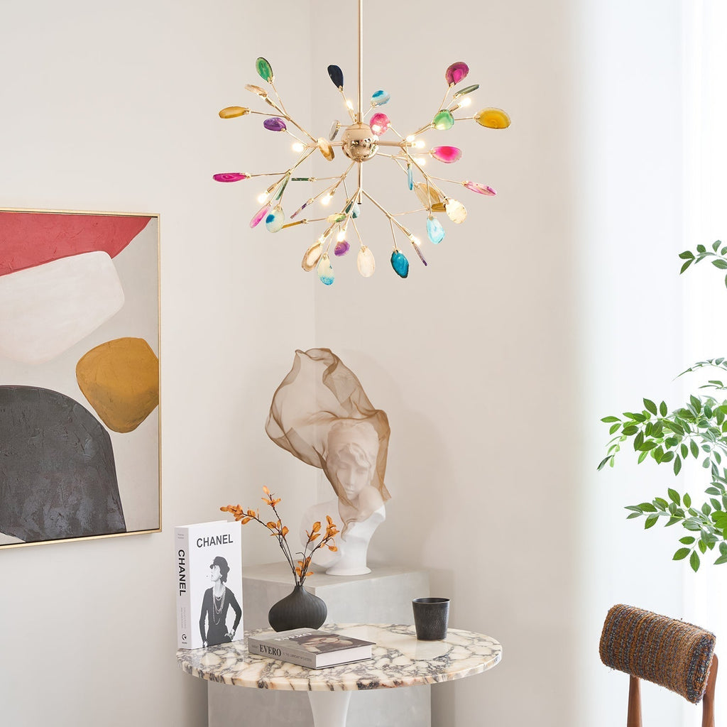 Agate Chandelier Colorful Branching