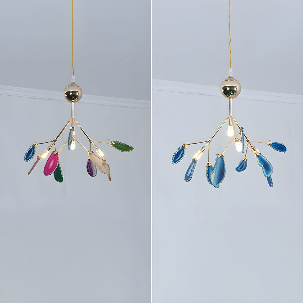 Agate Chandelier Colorful Branching