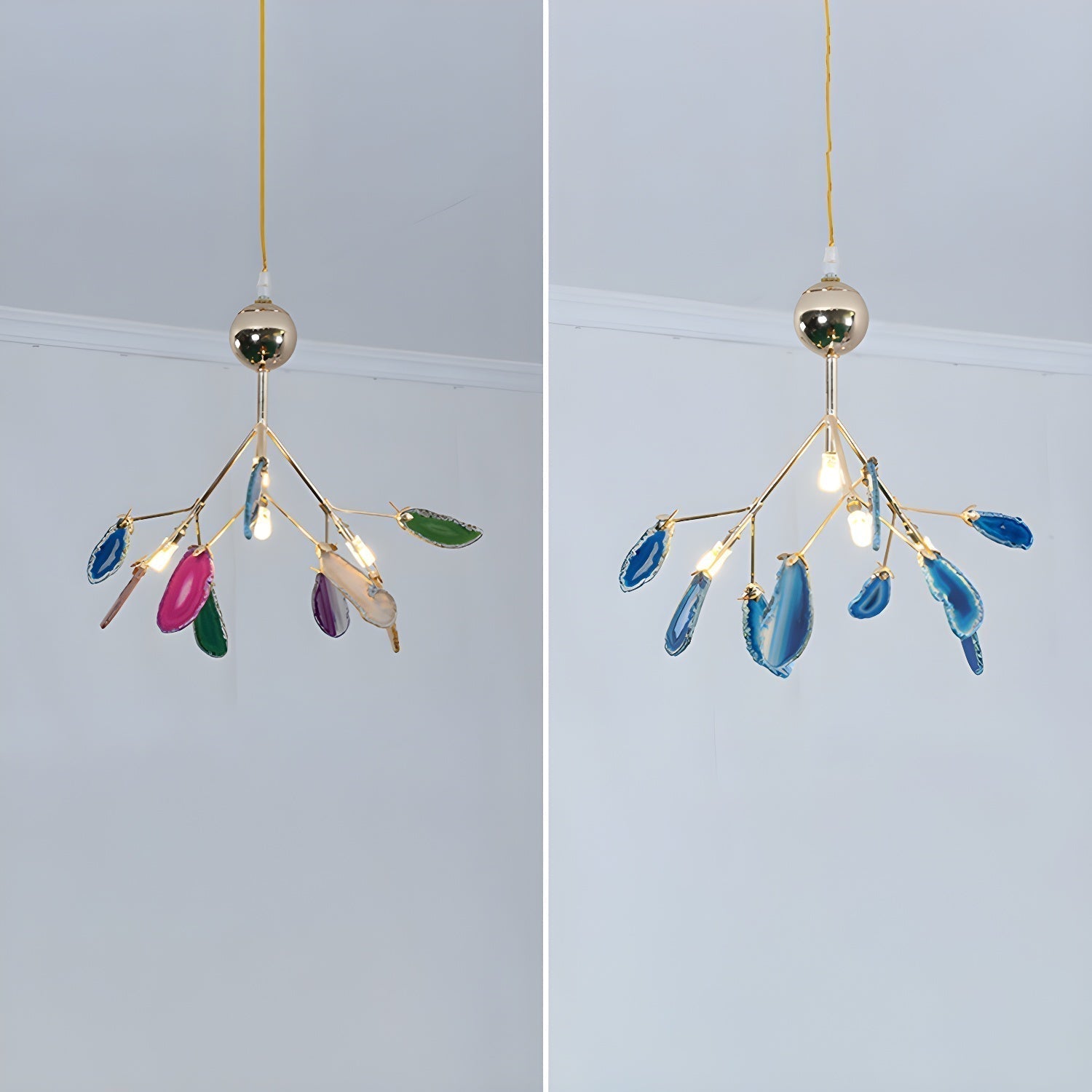 Agate Chandelier Colorful Branching