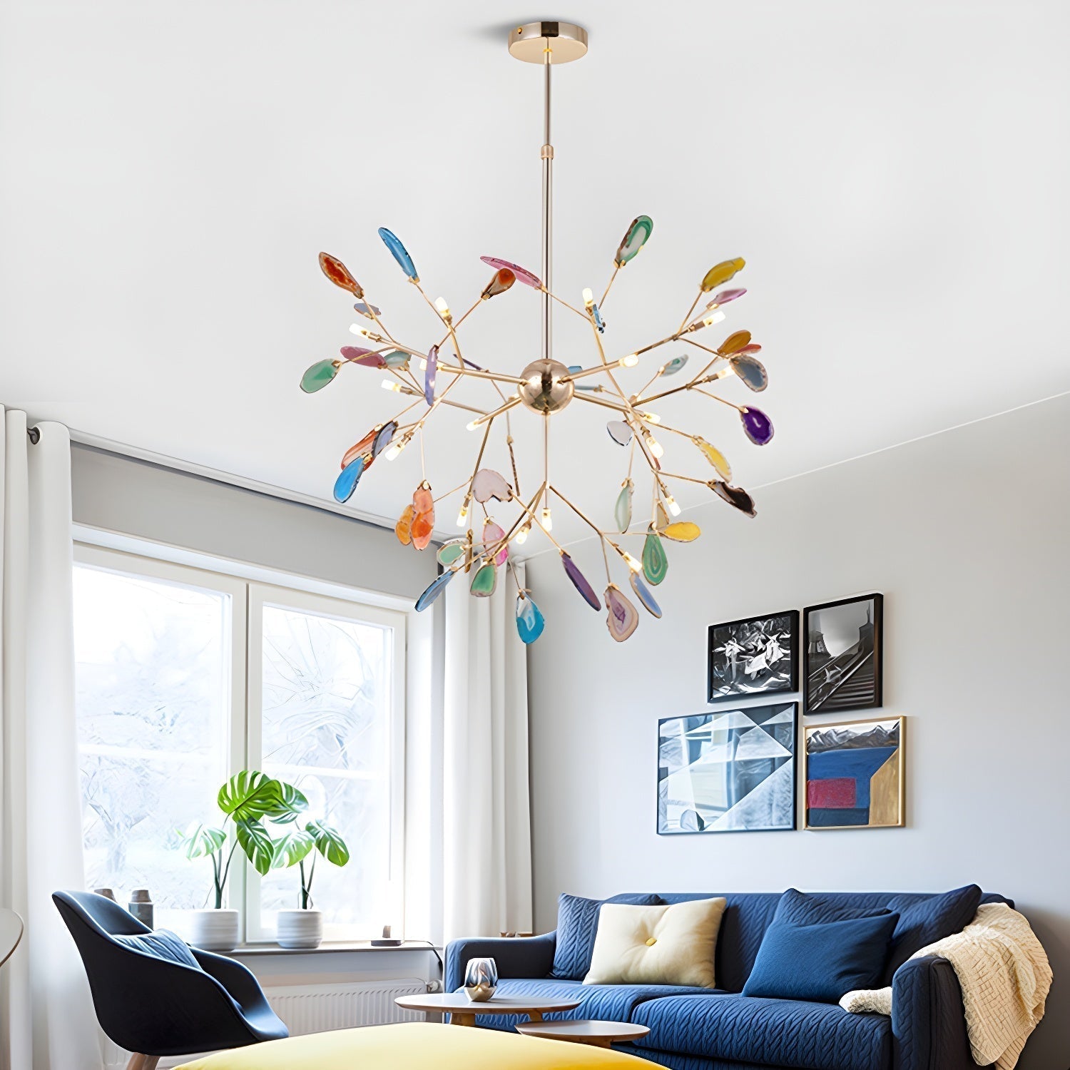 Agate Chandelier Colorful Branching