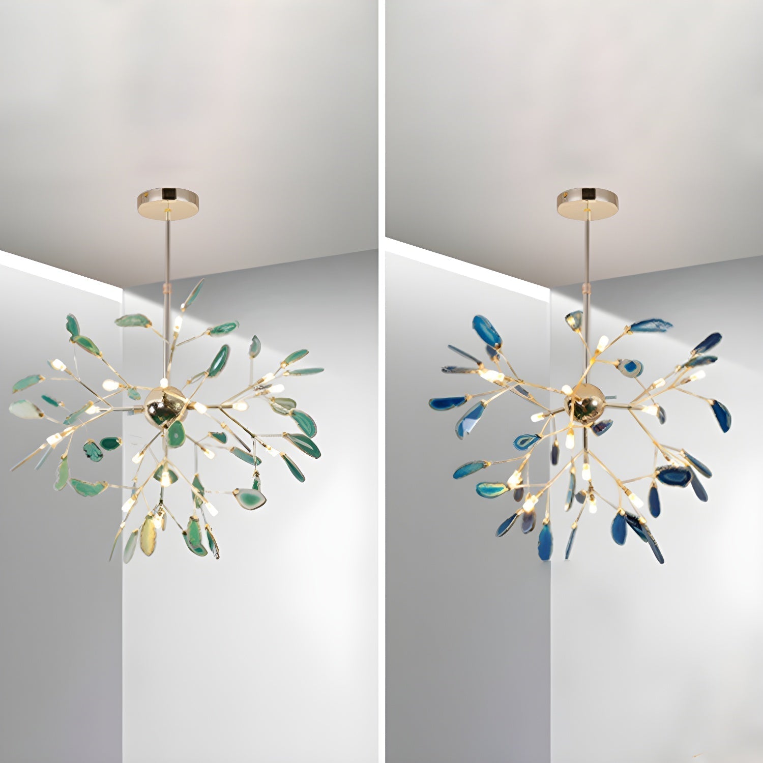 Agate Chandelier Colorful Branching