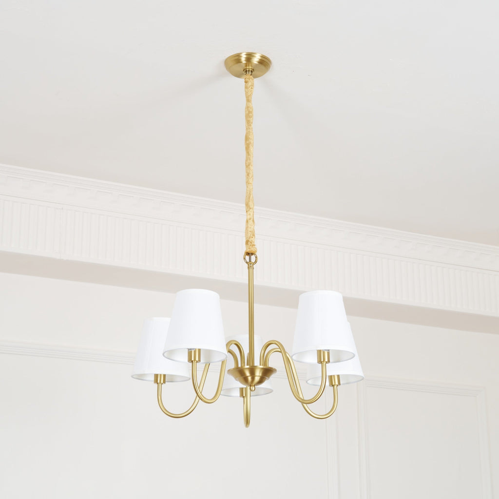 Aged Traditional Stacey Fabric Chandelier