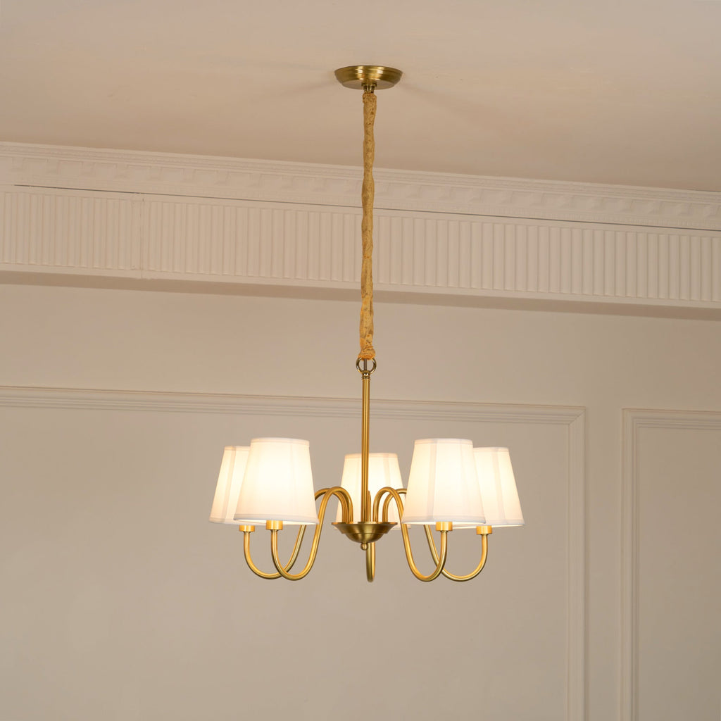 Aged Traditional Stacey Fabric Chandelier